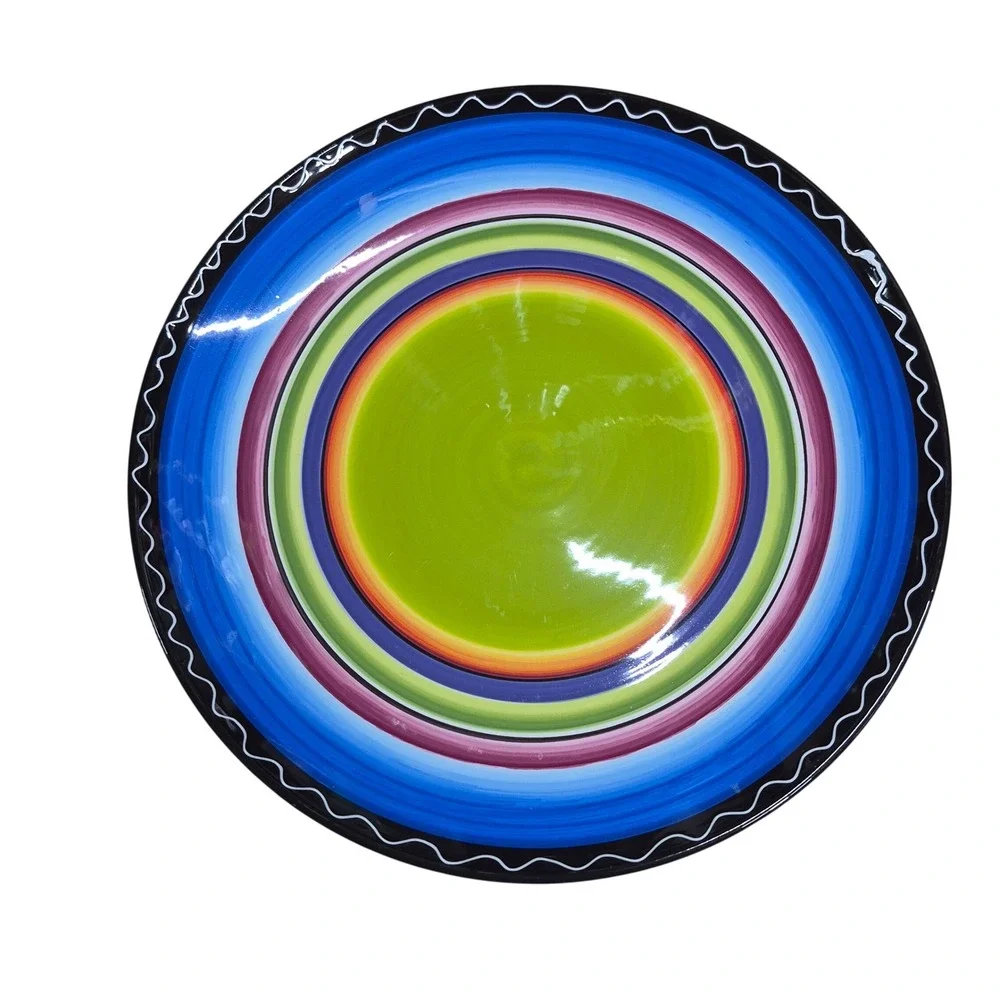 Certified International Nancy Green Multi Color Striped Dinner Plate 10.5 inch